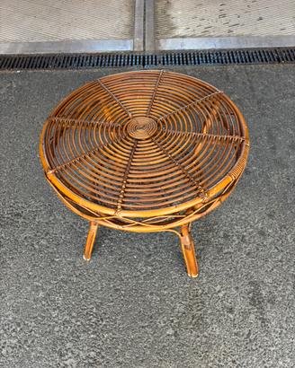 Tavolino in bamboo rotondo