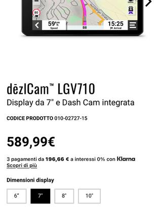 Garmin Lgv 710 DezlCam con Telecamera