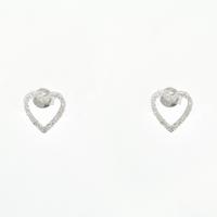 Orecchini cuore con diamanti Ct 0,19