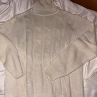 Maglione a collo alto, color panna