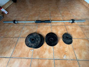 Bilanciere Decathlon 15 kg + 35 kg di pesi - set