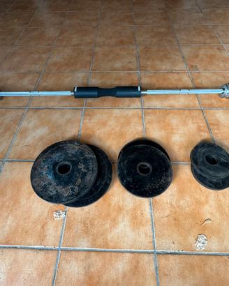 Bilanciere Decathlon 15 kg + 35 kg di pesi - set