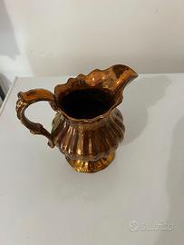 Brocca Antica a Lustro Rame / Oro - Ceramica 