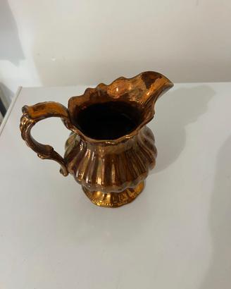 Brocca Antica a Lustro Rame / Oro - Ceramica 