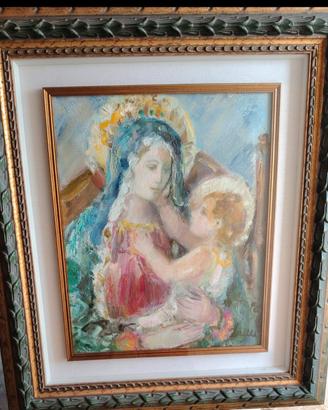 Quadro dipinto Aldo Dorella Madonna con il bambino