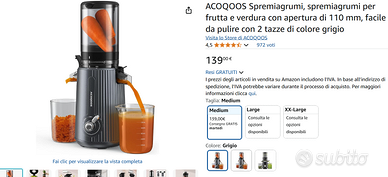 Estrattore Frutta Verdura a freddo NUOVO