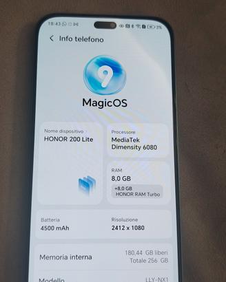 HONOR 200 Lite in garanzia 