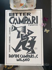 Poster stampa futurismo Campari Depero grande