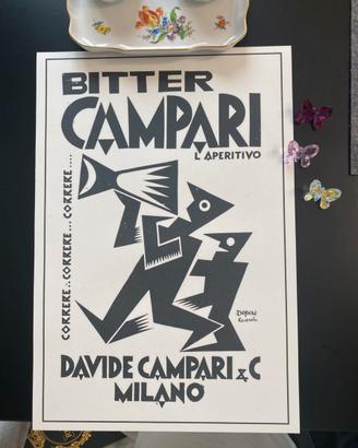 Poster stampa futurismo Campari Depero grande