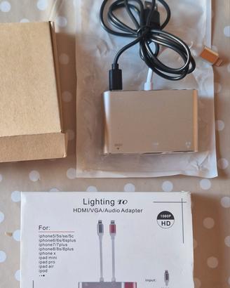 Adattatore Lighting per apple a HDMI/VGA/audio 