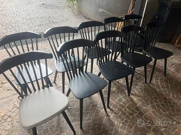Lotto 10 sedie legno nere stile scandinavo