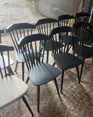 Lotto 10 sedie legno nere stile scandinavo