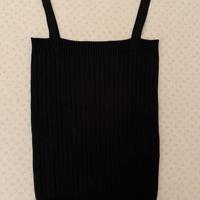 Massimo DUTTI top nero maglia a coste tg.M