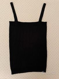 Massimo DUTTI top nero maglia a coste tg.M