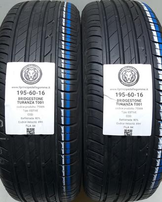 2 GOMME 195 60 16 BRIDGESTONE A75989