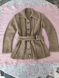 Cardigan di lana donna fatta a mano vintage M