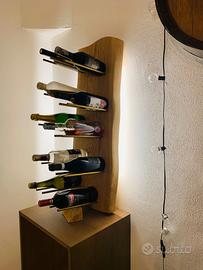 portabottiglie design legno massiccio 