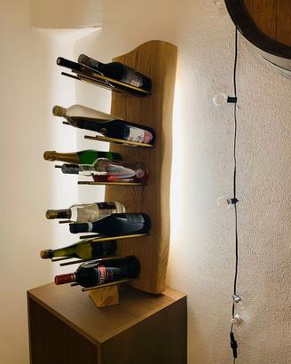 portabottiglie design legno massiccio 