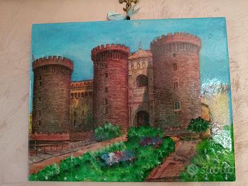 Vecchio quadro decorativo su mattonella firmato