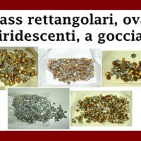 Strass rettangolari, ovali, iridescenti, a goccia
