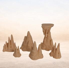 Set 6 Stalagmiti 3D per Diorami, Dungeon e Grotte