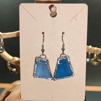 Orecchini pendenti blu e argento