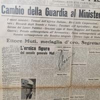 Autografo Ettore Muti su gironale fascista