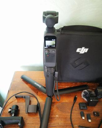 DJI Pocket 2+accessori completi+microfono+custodia