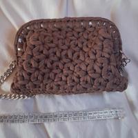 borsa uncinetto punto fiore stella con clutch