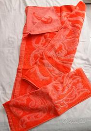 coppia asciugamani color arancione 