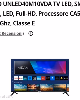 united smart tv 40' nuova imballata 