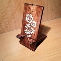 Porta Telefono Artigianale con Fiori Stencil 