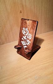 Porta Telefono Artigianale con Fiori Stencil 