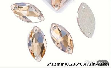 Strass di vetro color champagne occhio di cavallo