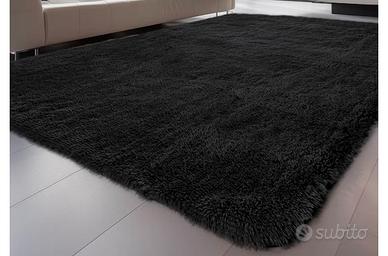 Tappeto shaggy nero grande NUOVO
