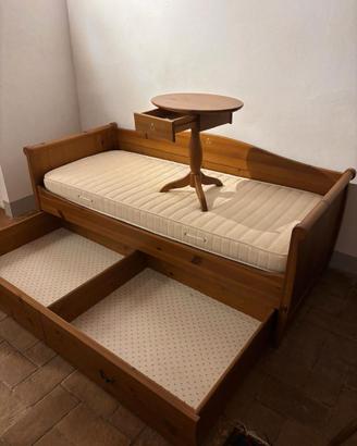 Divano letto singolo in legno massello