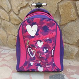 Zaino Scuola Bambina Carrera con Trolley integrato