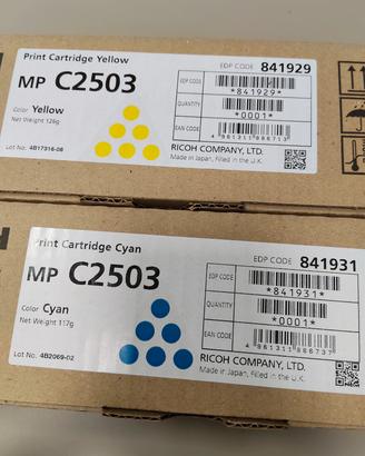Toner origina Ricoh MP-C2503 Ciano e giallo