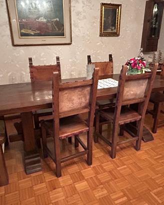 Tavolo da Pranzo in Legno Massello + 6 Sedie