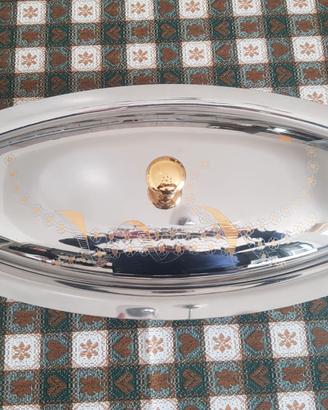 Pesciera/Risottiera Vintage Inox 18/10 e Oro 24kt