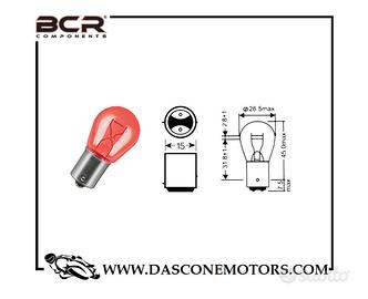 1 Lampada P21 5W 12V 21/5W BAY15D Rosso Fanale sto
