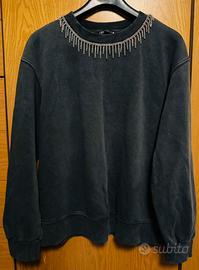 Felpa donna Zara con strass taglia M