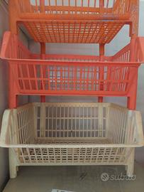 cestini cesti impilabili in plastica portafrutta