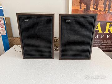 Coppia casse acustiche Philips vintage effetto leg