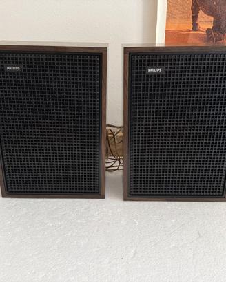 Coppia casse acustiche Philips vintage effetto leg
