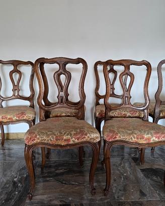  blocco di 6 sedie stile 