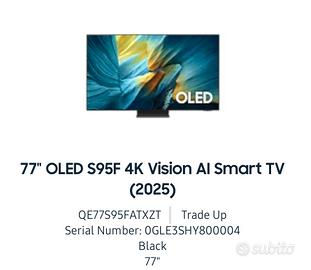 TV Oled Samsung S95F 77 Pollici