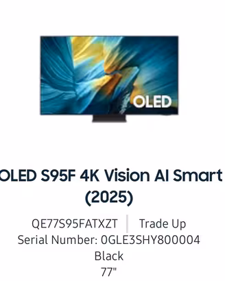 TV Oled Samsung S95F 77 Pollici