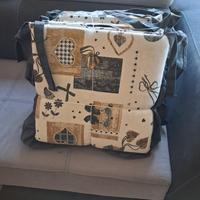 set di 6 cuscini per sedie con volant lacci e zip 