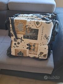 set di 6 cuscini per sedie con volant lacci e zip 